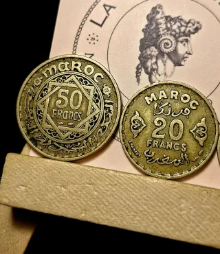 Lote 3 monedas de Marruecos Mohamed V.