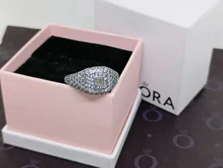 Anillo Talla 52 Pandora Coctail Cuadrado Pavé.