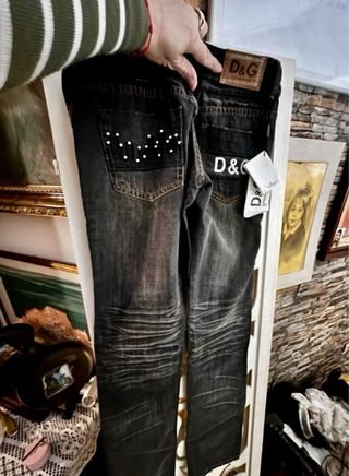 Pantalón D&G Gris Nuevo con Etiquetas,  Vaquero