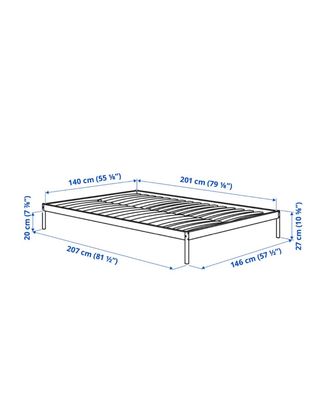 Cama Ikea VEVELSTAD 140x200 cm Blanca