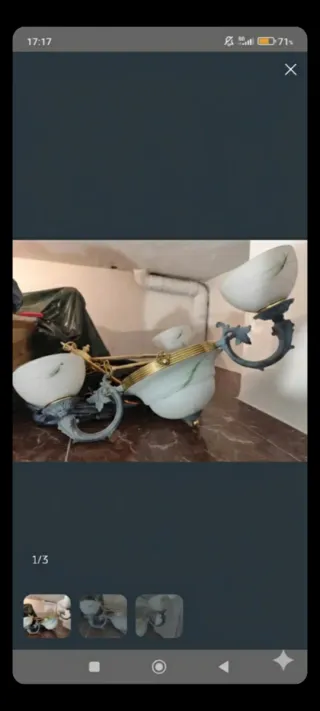 Lámpara araña 4 tulipas vidrio