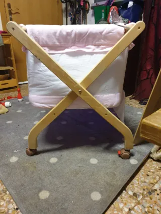 Minicuna bebé rosa