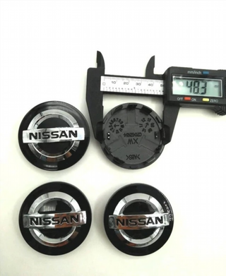 4 CENTROS DE RUEDA NISSAN 54mm NEGRO