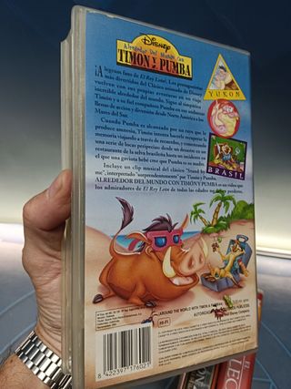 3 peliculas, VHS, El rey leon - vol. 1, 2 + Timon y Pumba, cine infantil, walt disney