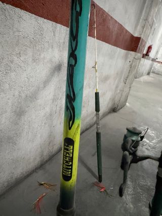 Caña de pescar con carrete