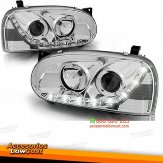 FAROS LUZ DIURNA  LED  GOLF 3, 91-97  CRISTAL CLA