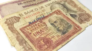Lote 3 Billetes 100, 50 y 1 PTA.