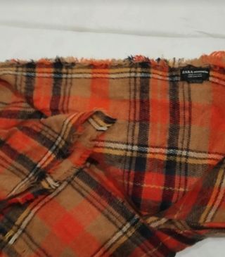 Bufanda Zara Cuadros Tonos Tierra