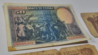 Lote 4 Billetes 100, 50, 5 y 1 pesetas