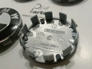 4 Centros de Roda BMW 68mm Preto/Branco