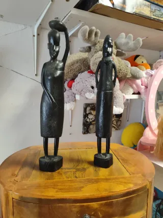 Figuras madera africanas (2 uds)
