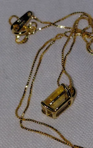 Colgante Oro 18k Citrino y Diamante