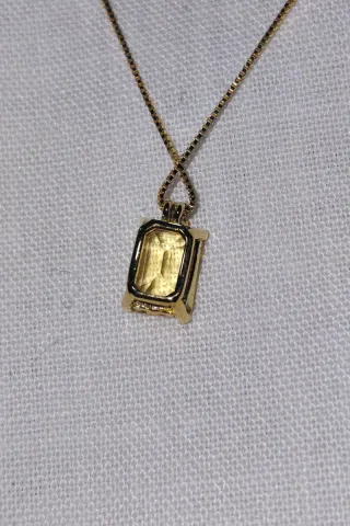 Colgante Oro 18k Citrino y Diamante