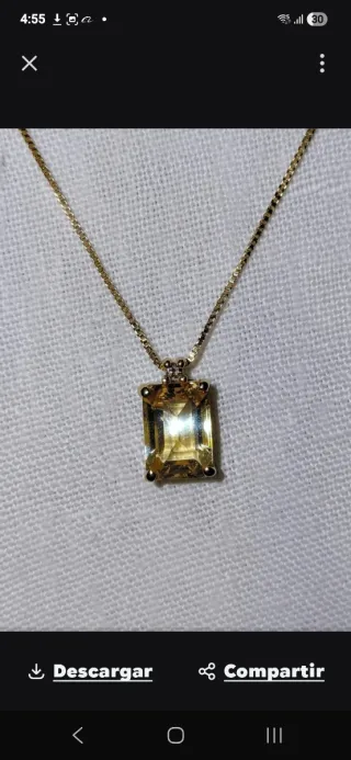 Colgante Oro 18k Citrino y Diamante