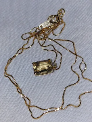 Colgante Oro 18k Citrino y Diamante