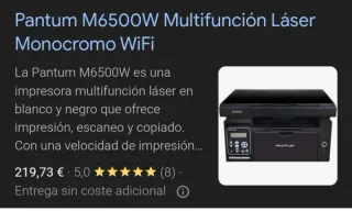 Impresora Pantum M6500W Láser Monocromo