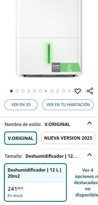 Deumidificatore COMFEE' 12L per umidità fino a 20 m2 / 50 m3