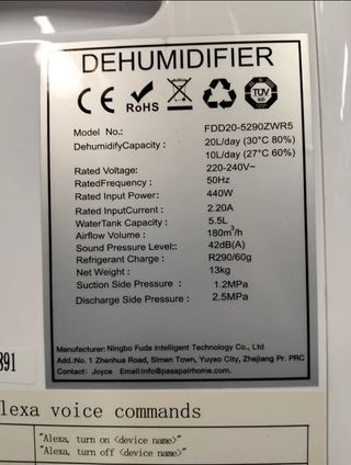 Deshumidificador 20L Wifi