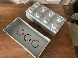Caja de almacenamiento Lego gris
