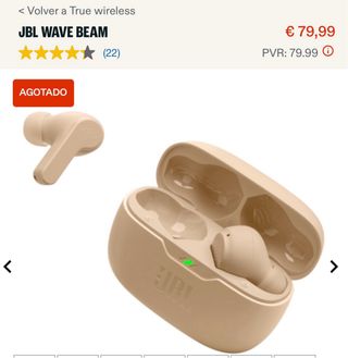 Auriculares JBL Wave Beam Beige/Rosa