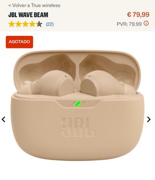 Auriculares JBL Wave Beam Beige/Rosa