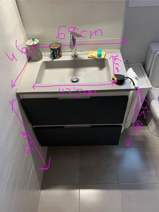 Mueble de baño y balda CONJUNTO