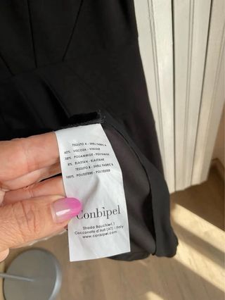 Vestito CONBIPEL nero elegante smanicato