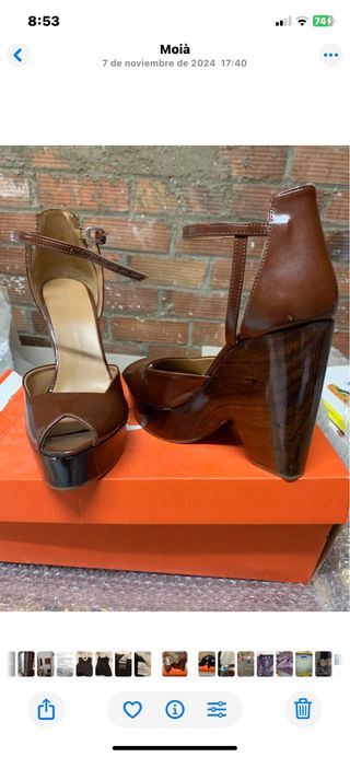 Zapatos de tacón de plataforma marrones