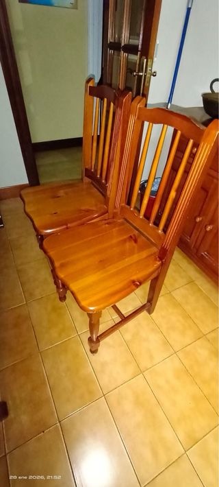 Conjunto mesa y banco madera maciza
