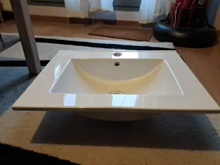 Lavabo 60cm x 46cm de ancho. Blanco Porcelana