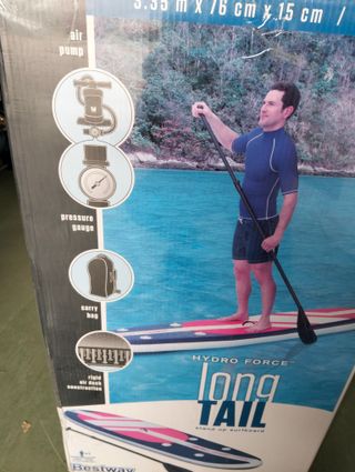 Bestway 65076 Tabla Paddle Surf Hinchable Hydro-Force Long Tail 335x76x15 cm con Remo