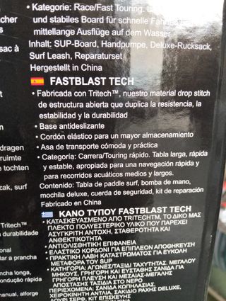 Tabla de SUP Bestway Hydro-Force Fastblast Tech 65306, 381 x 76 x 15 cm