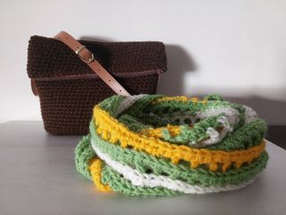 Bolso crochet bandolera marrón
