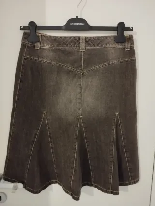 Gonna jeans marrone taglia L