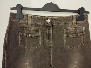 Gonna jeans marrone taglia L