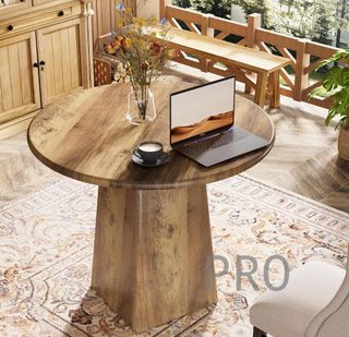 Mesa de comedor redonda rustica - Tribesigns