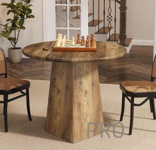 Mesa de comedor redonda rustica - Tribesigns