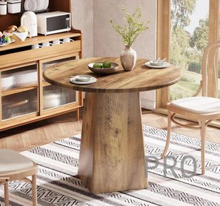 Mesa de comedor redonda rustica - Tribesigns