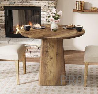 Mesa de comedor redonda rustica - Tribesigns