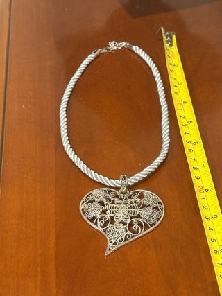 Collar Corazón Filigrana plateado