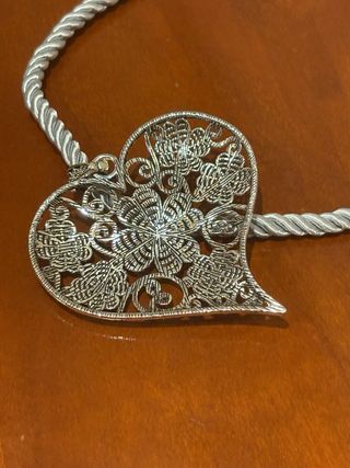 Collar Corazón Filigrana plateado