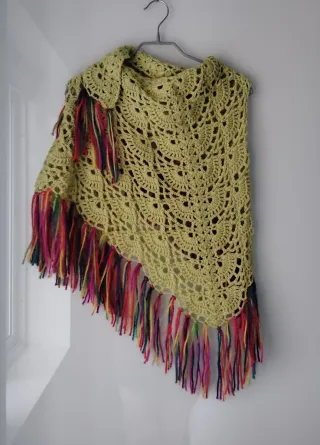 Chal de lana tejido multicolor