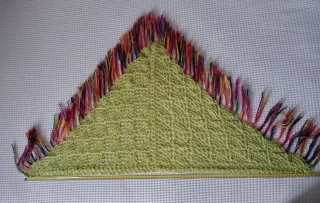 Chal de lana tejido multicolor