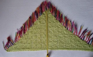 Chal de lana tejido multicolor