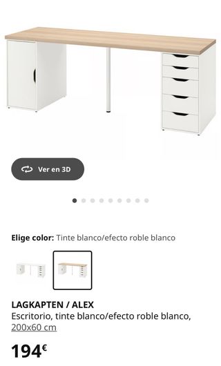 Escritorio 200cm Blanco