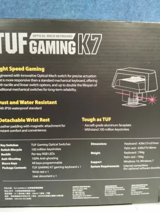 Asus TUF Gaming K7 Teclado Mecánico Óptico