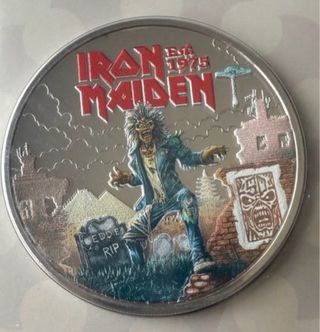 Moneda IRON MAIDEN £5 UK Color SC