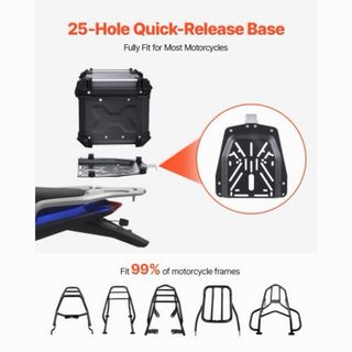 Baúl Moto Negro Vevor 45L