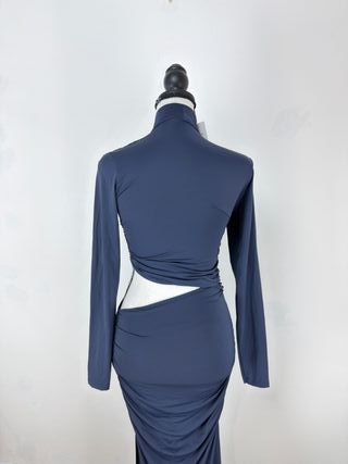 Abito Zara Cut Out Blu Tg S