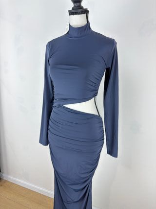 Abito Zara Cut Out Blu Tg S
